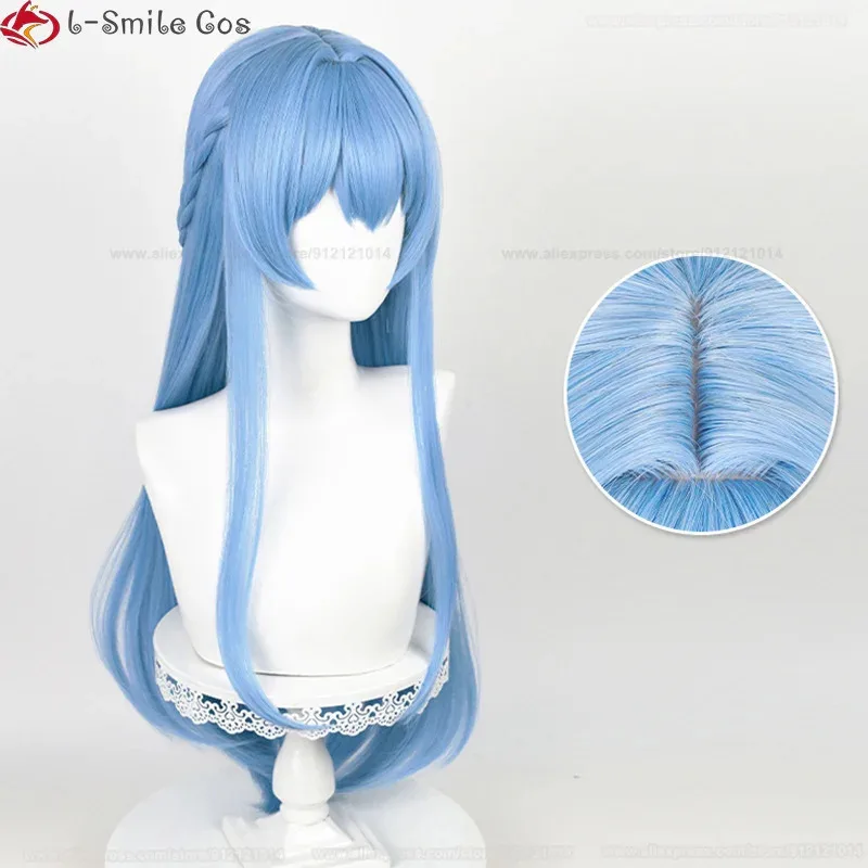 

2025 Хелен Косплей 85 см синие волосы термостойкие вечерние аниме парики + шапочка для парика