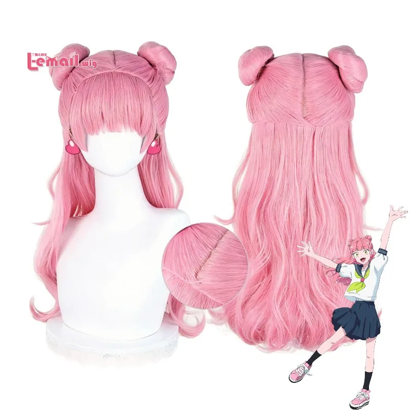 

Парик L-email для косплея Мию Сузуки, аниме-парик «Ты и я — полярные противоположности», розовый, длинный, волнистый, кудрявый, для женщин, для Хэллоуина и вечеринок