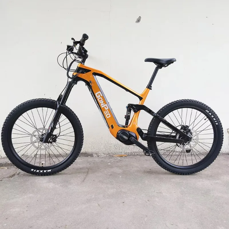 500W 1000W Mid Motor Carbon Fiber Full Suspension Electric Mountain Bike Emtb Professional Outdoor Cycling Equipment Parts