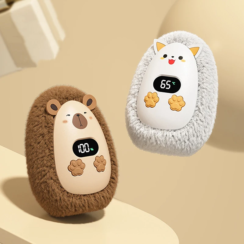 Winter Plush Hand Warmer Mini Portable with Three-Speed Adjustment Long-Lasting Battery Smart Temperature Control