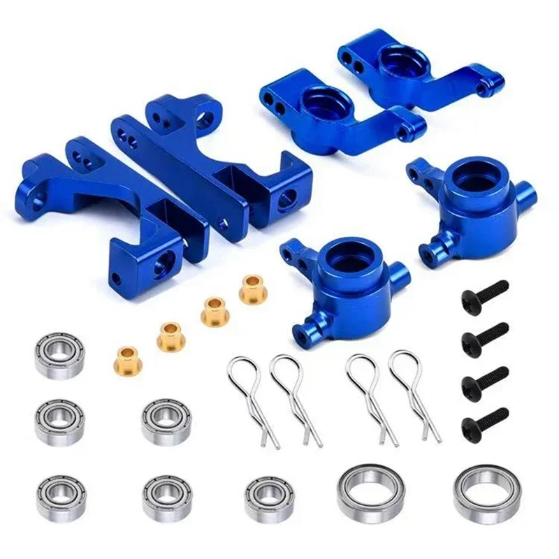 Aluminum Steering Caster Block Set with Ball Bearing for Traxxas Slash 4X4 1/10 RC Car Upgrade Parts Machined Easy Installation