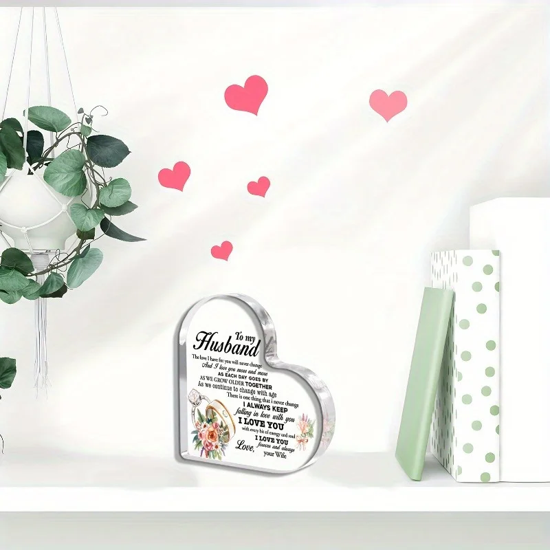 لوحة مكتب أكريليك للزوج: تذكار رومانسي أحبك - ديكور قابل للجمع، مثالي للهدايا للمنزل والمكتب