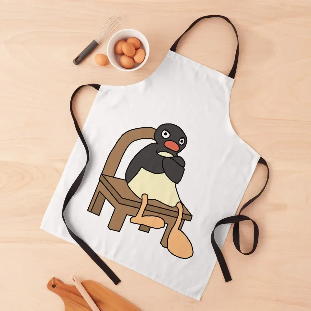 

Angry Pingu Apron Chef Uniform Woman Kitchen Kawaii Accessories Home And Kitchen Apron