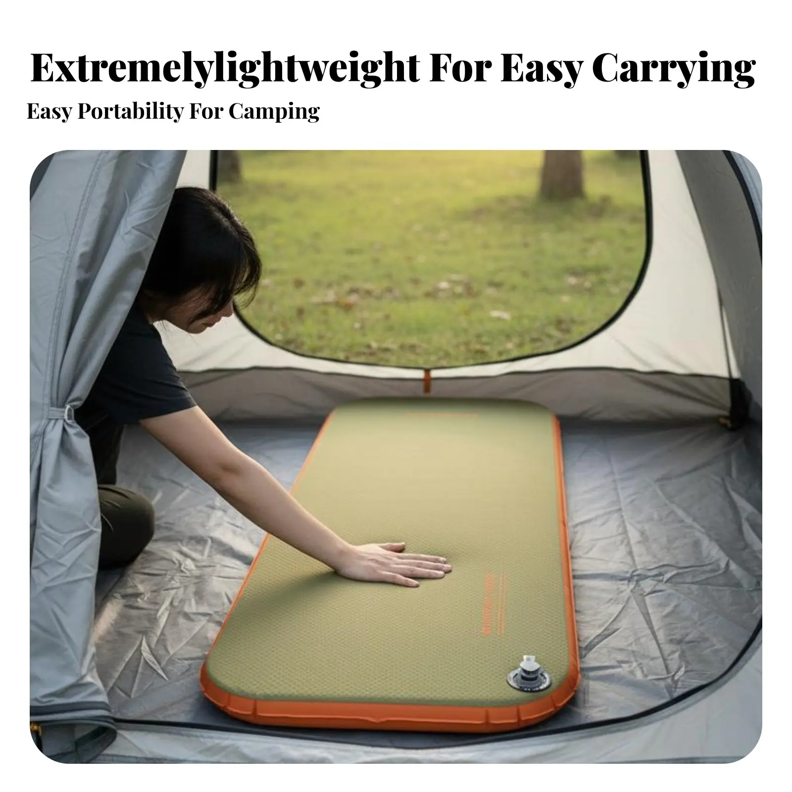 

Polyurethane Inflatable Mattress, Lightweight Air Bed, Portable Camping Sleeping Pad, Outdoor Elastic Brushed Mat