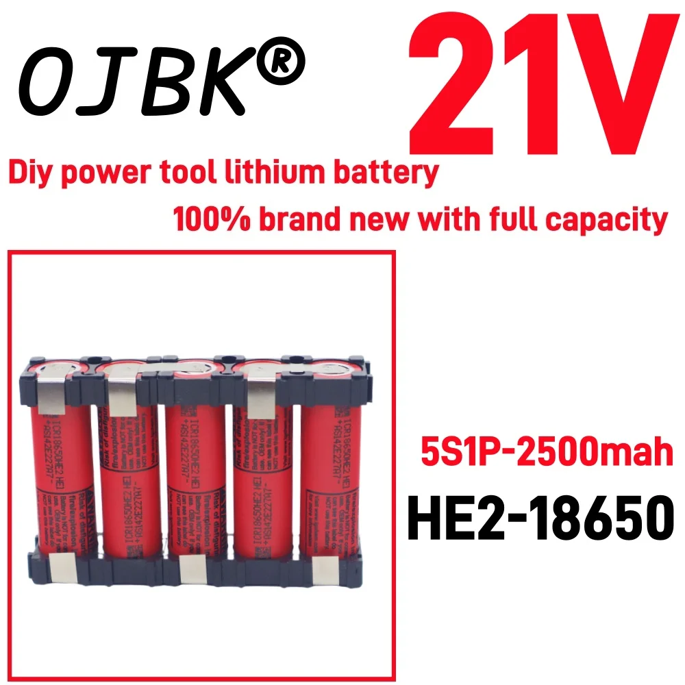 100% full capacity 18650 HE2 2500mAh 5000mAh 20 ampere 3S4S5sSS12.6V14.8V18v for DIY screwdriver battery welding battery pack