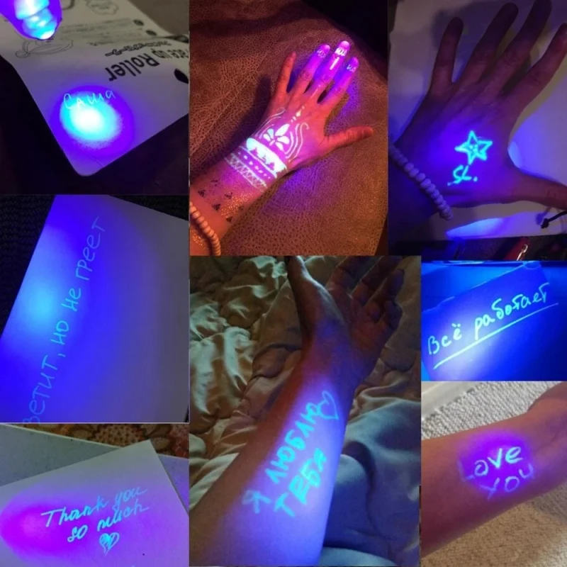 Imagem -05 - Caneta de Tinta Invisível com Luz uv Caneta Espiã Marcador Mágico para Mensagem Secreta Presente Agradável para Crianças Favores de Festa Presente Brinquedos 20 Pcs