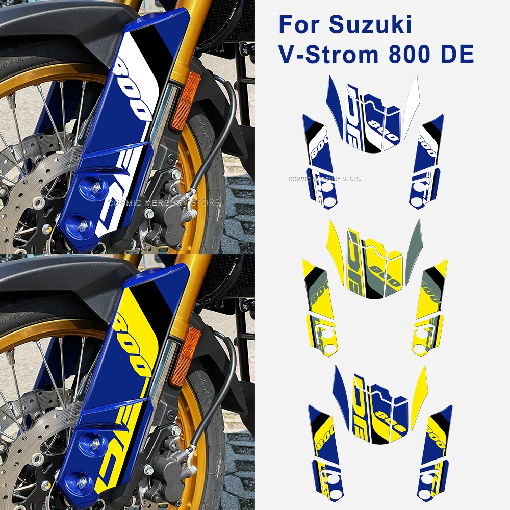 For Suzuki V-Strom 800DE Motorcycle Protective Stickers Kit 3D Gel Epoxy Resin Stickers Front Mudguard Dual Side Stickers