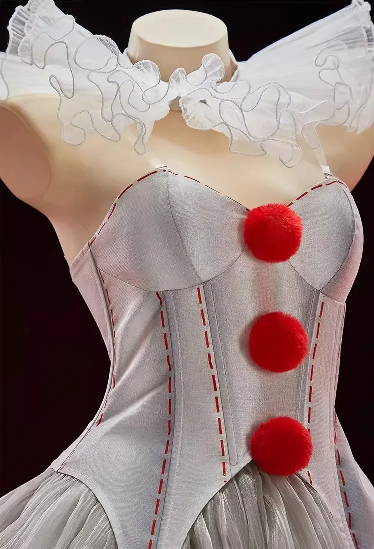 

Sexy Clown Outfits Adult Clowns Fancy Dress Up Halloween Carnival Stage Performese Clothes Movie Pennywise Cosplay Costume Women
