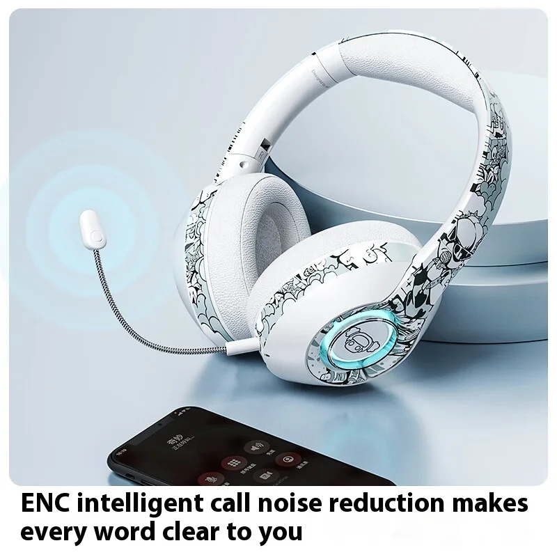 iKF Play Wireless Bluetooth Headphone 40mm Hi-Fi Dynamic Driver Calling Noise Reduction Long Battery Life Custom Gaming Headset