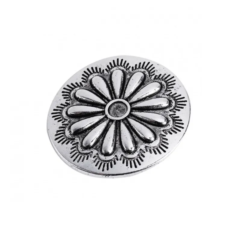 DoreenBeads Shank Button Metal Buttons Single Hole Flower Zinc Metal Alloy Round Silver Color 15mm( 5/8\\\