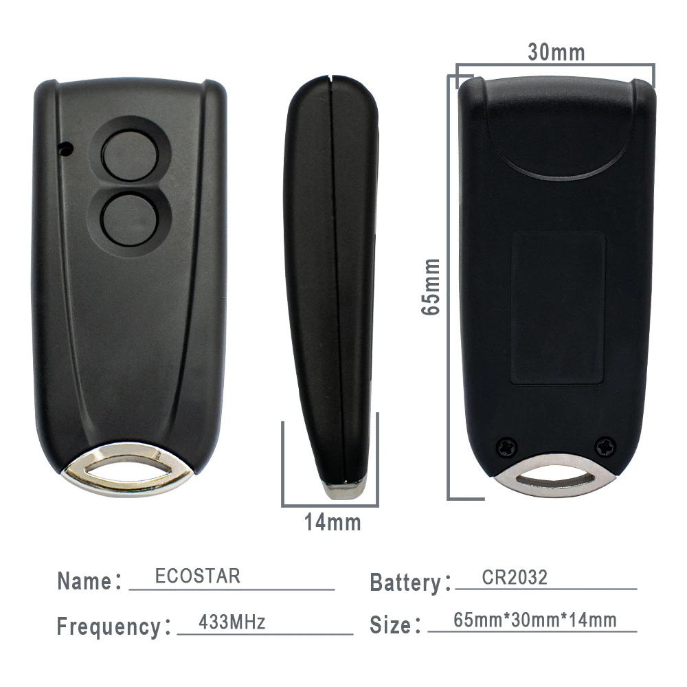 HORMANN ECOSTAR RSC2-433 RSE2-433 Hand-held Transmitter 2PCS 433 MHz Replacement 433.92mhz Rolling Code Remote Control Command