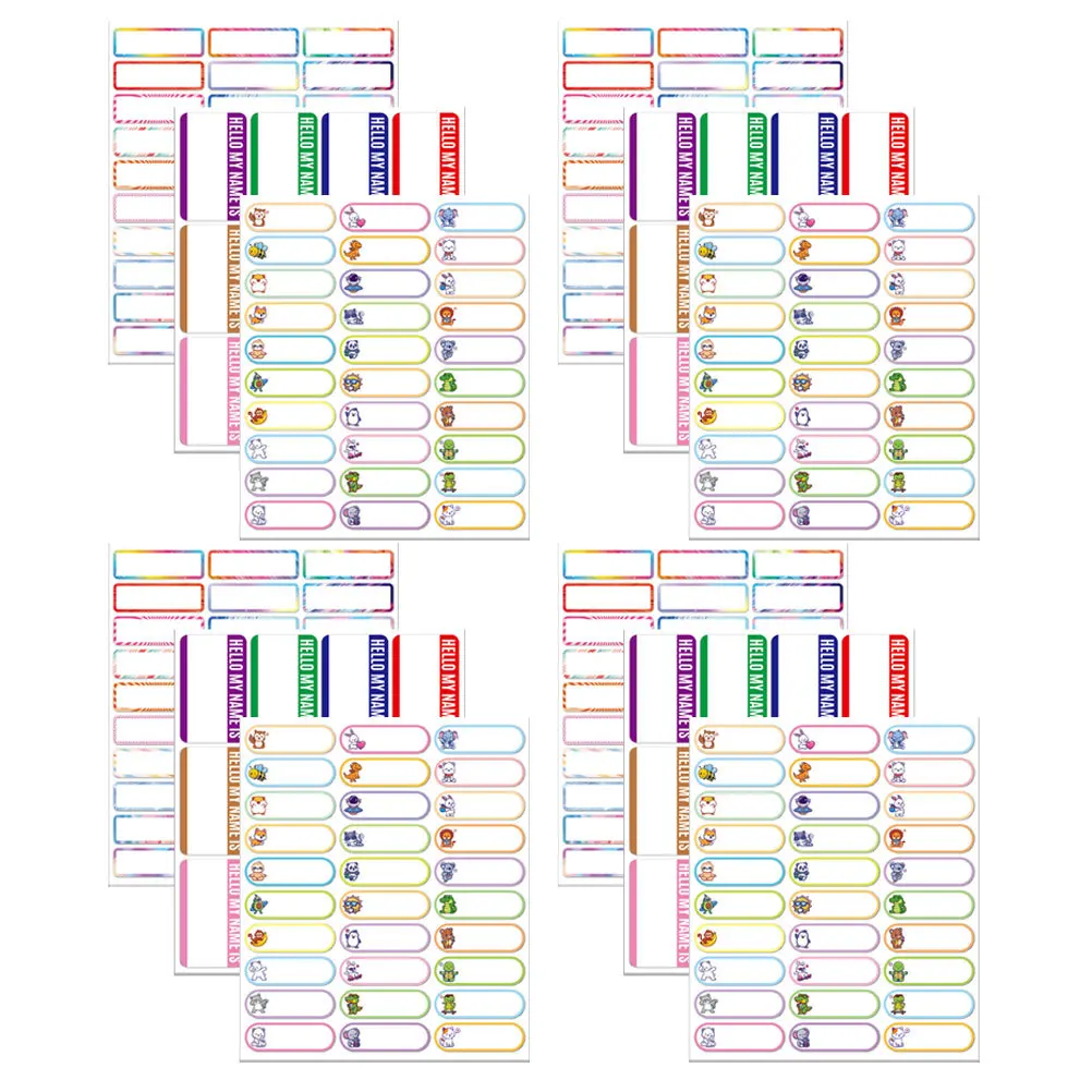 

12 листов, пустые записываемые наклейки, этикетки с именами, сортировочные бирки, наклейки, многофункциональные именные бирки для домашнего офиса, пустые наклейки
