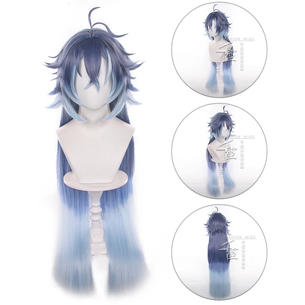 Anime Kyryll Chudomirovich Flins Cosplay Wig 95cm/85cm Blue Gradient Wigs Heat Resistant Synthetic Hair For Flins Halloween Comi