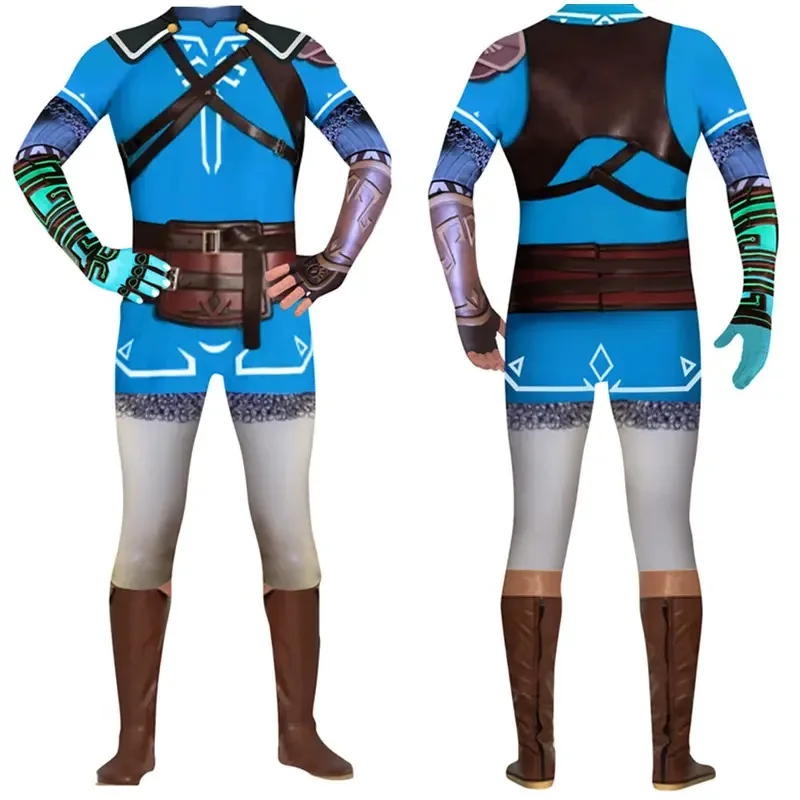 Zerda Fantasy Kingdom Tears Link أزياء تنكرية بذلة كيب ملابس الرجال الكبار هالوين كرنفال بدلة تنكرية