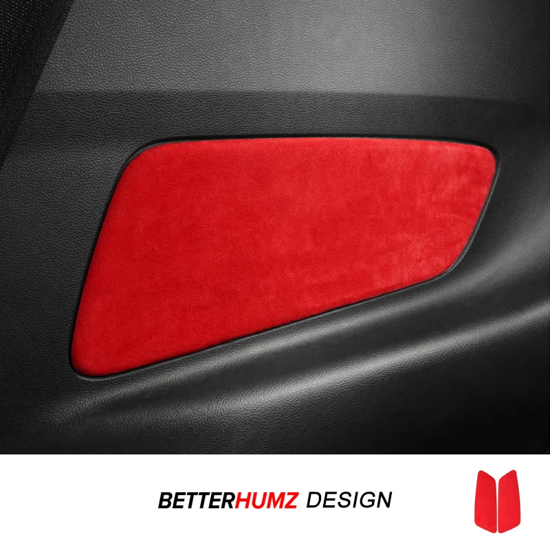 For Ford Mustang GT 2015-2023 Made of Alcantara Car Interior Rear Door Elbow Rest Panel Trim Stickers 2pcs Tuning Accessories