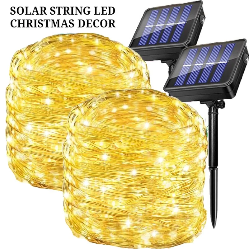 Outdoor Holiday Decor Lighting Solar Led String Light IP65 Garden Christmas Party Decoration Valentine's Day Garden Fairy Lights