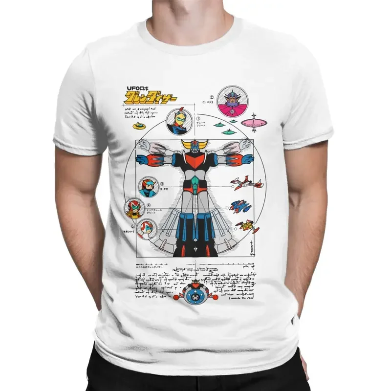 

UFO robot Grendizer Goldorak T shirt merch for men women pure cotton Goldrake Japan robots tee shirt short sleeve tops gift idea