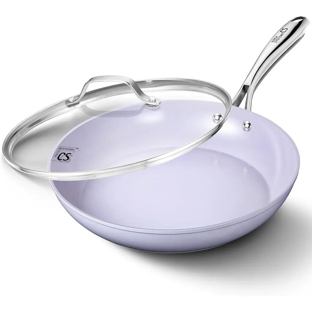 

10-дюймовая сковорода с антипригарным керамическим покрытием, подходит для духовки, совместима с индукционными плитами