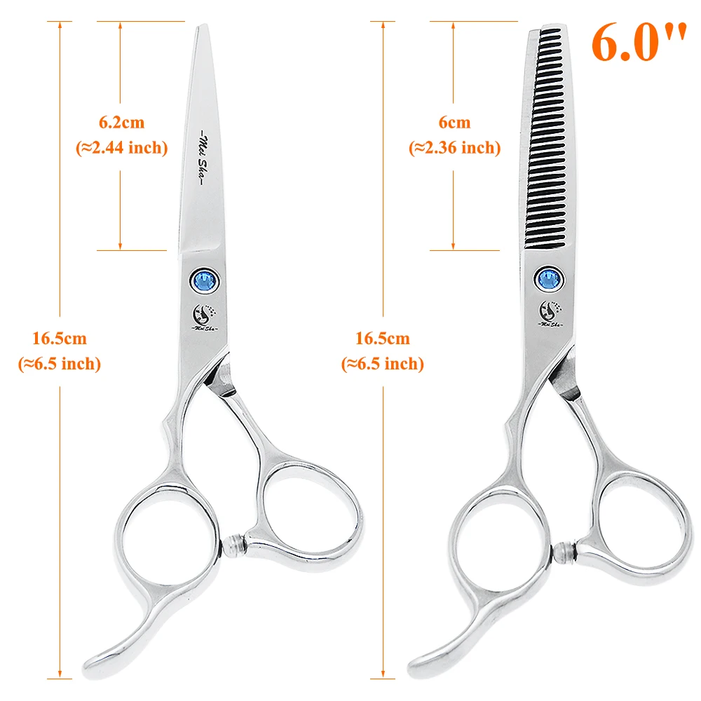 5,5" 6,0" Linkshändiges Profi-Haarscheren-Set aus japanischem Stahl für Friseure – Schneide- und Effilierscheren für Haarstyling A0045A – Detail 8