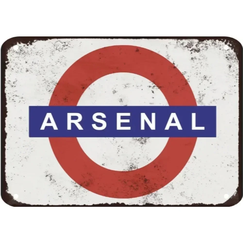 Placa Metálica del Arsenal de Fútbol, Placa Metálica del Arsenal Underground - Decoración Coleccionable para Fanáticos del Fútbol, Decoración de Pared con Temática del Arsenal para Cuevas