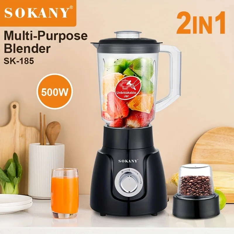 Sokany Home Juicer, Raw Juicer, Grinding Cup Blender, Multi Functional Blender, Fast Juicing,500W High Power,1.6L Large Capacity