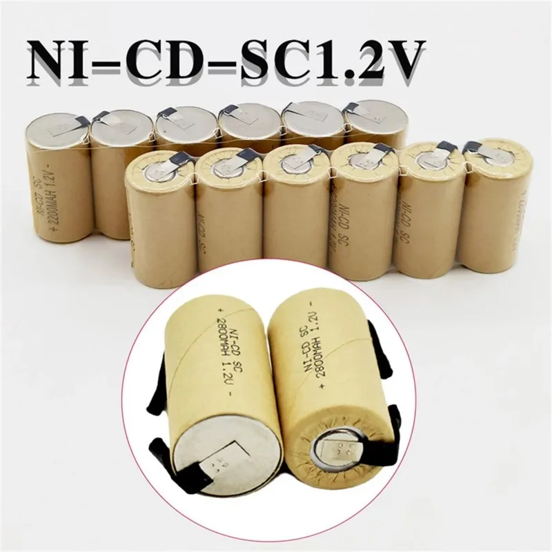 2200mAh/2800mAh SC NiCad Rechargeable Battery for Bosch Hitachi and DeWalt Power Tools, Screwdriver Battery, 1.2V, High Quality