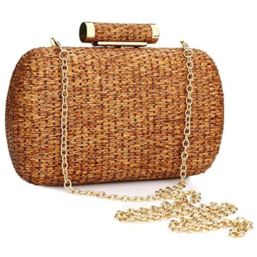 

Straw Clutch Purse for Women Wedding Hand-Woved Evening Straw Handbag Party Wedding Summer Beach Bag Wicker clutch