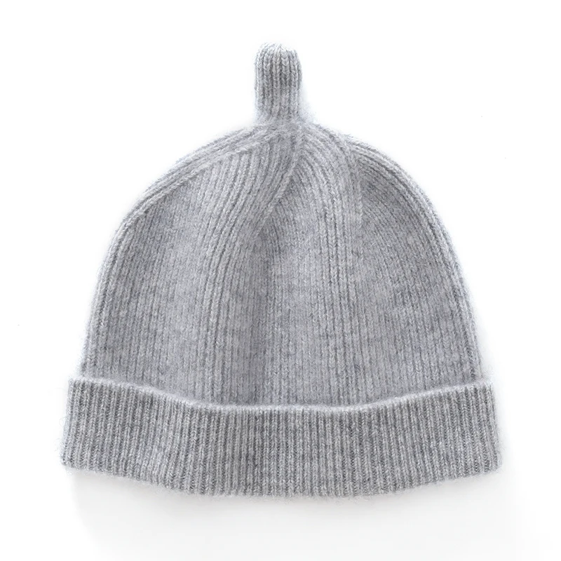 Hot selling 100% cashmere knitted children's pullover hat in autumn and winter, comfortable and warm ATTYYWS cashmere hat