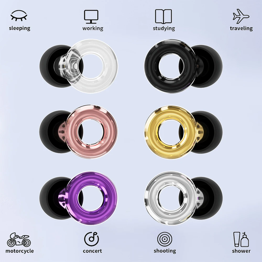High-Fidelity Ear Plugs - Reusable 8 Ear Tips in XS/S/M/L - Concerts & Festivals, Live Events, Musicians, DJs