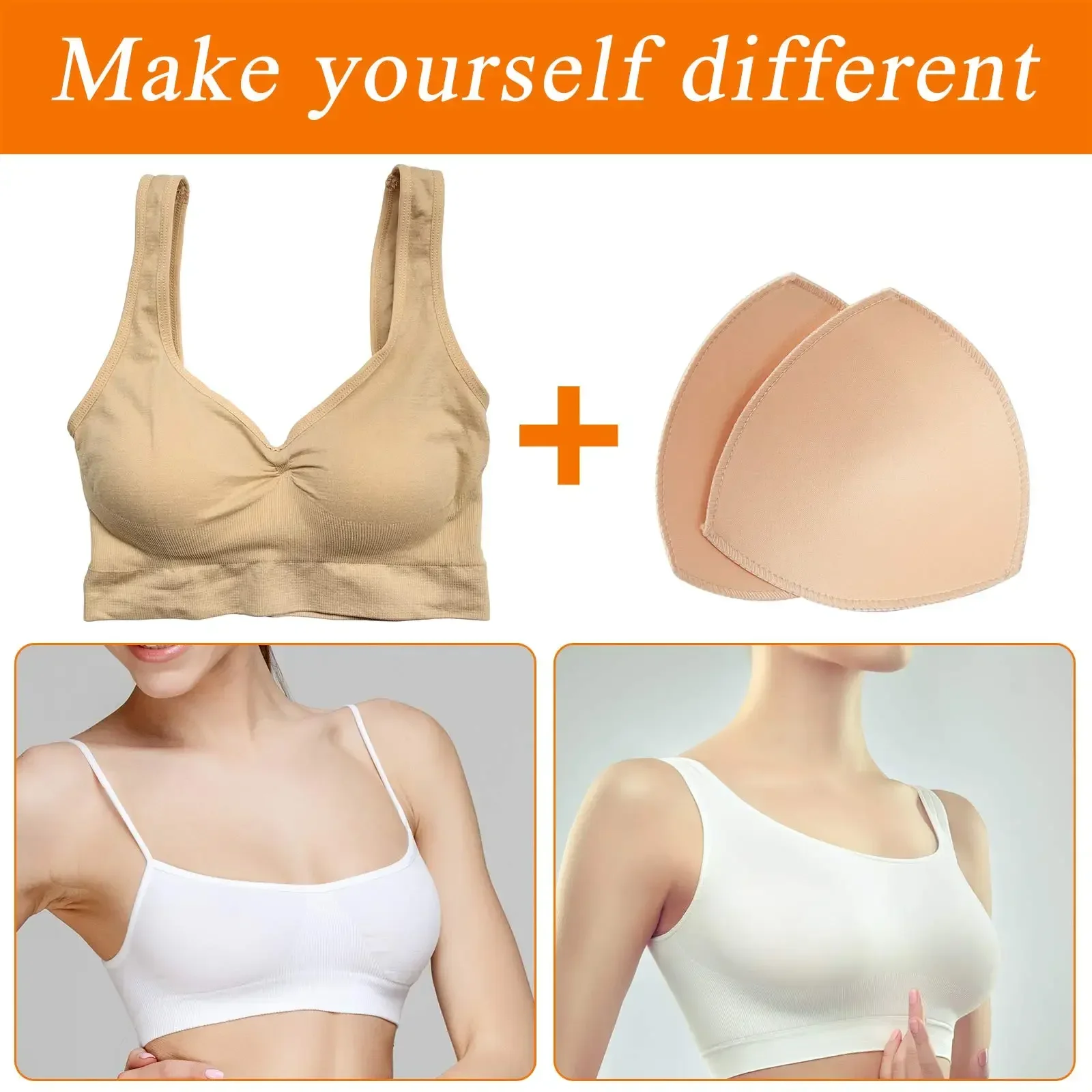 Almohadillas triangulares push-up transpirables y perforadas de repuesto para sujetadores sin espalda, realzadores de lencería para mujer, potenciadores de busto. Almohadillas triangulares push-up transpirables y perforadas de repuesto para sujetadores sin espalda, realzadores de lencería para mujer, potenciadores de busto.
