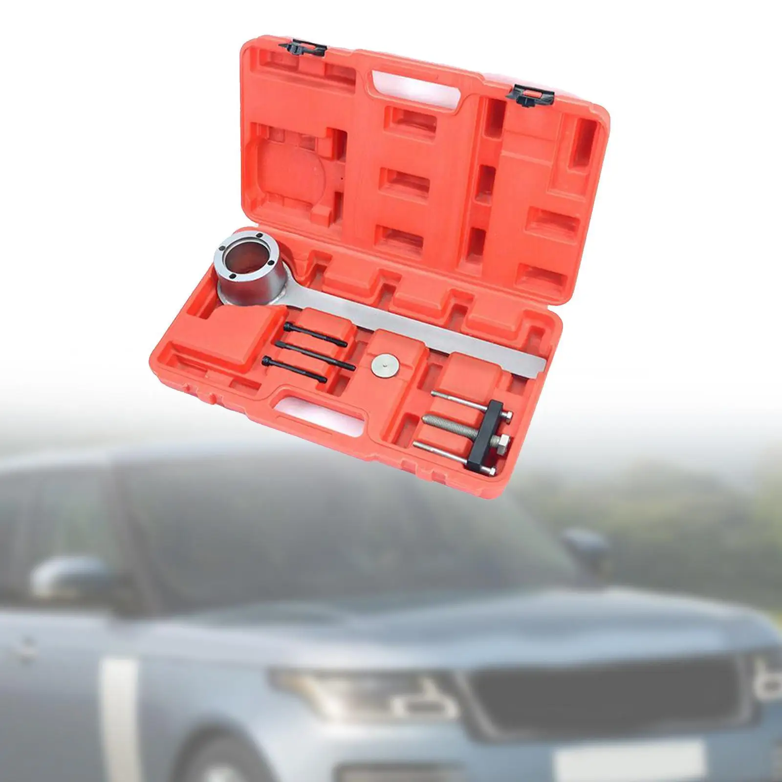 Crankshaft Pulley Removal Tool 375nm with Red Case Protective Packaging Harmonic Damper Pulley Holding Tool for Land Rover