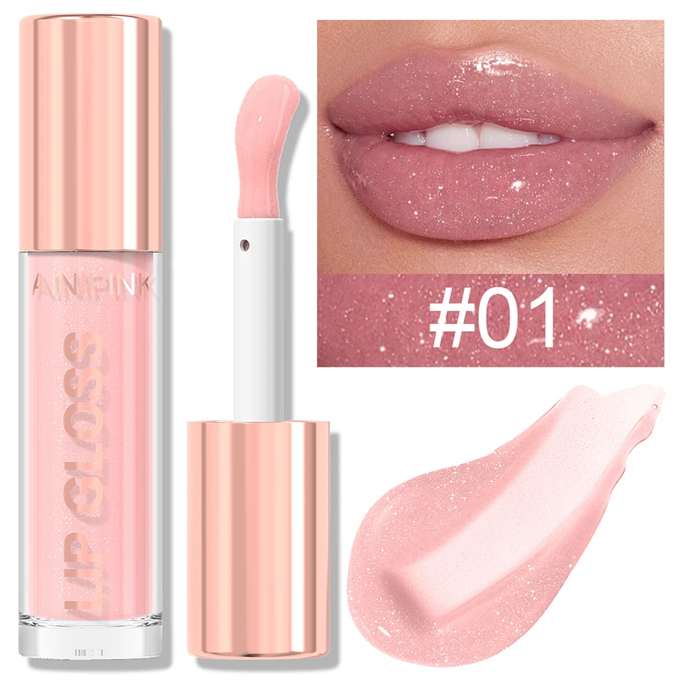 Glitter Lip Gloss Lipstick, Lip Tint Moisturizing Hydrating Long Lasting  Non-Stick Cup Waterproof Nude Lip Plumper High Pigment, image 10