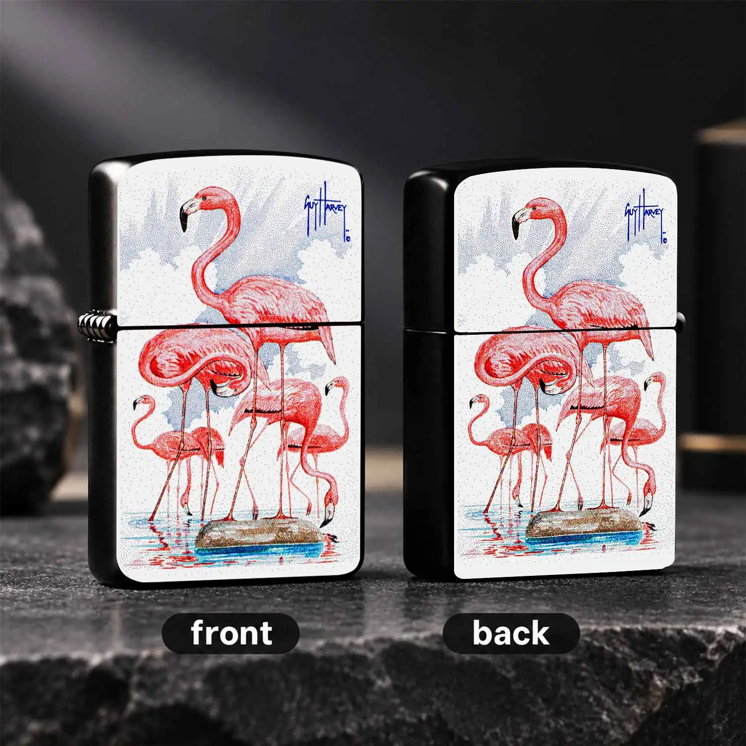 Stylish Flamingo Art Print Lighter, Guy Harvey Exquisite Hand-Drawn Style Decorative Lighter, Perfect For Daily Use Scenarios, Ideal For Outdoor Trips Home Display Gifting, Practical Trendy Versatile Nice Present For Di A Humorous And Inter