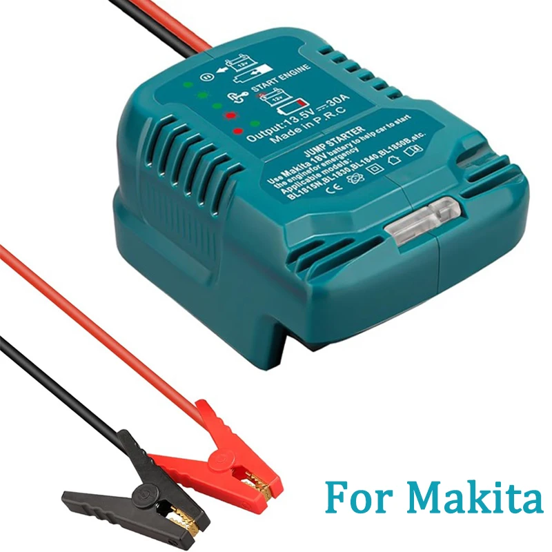 

y połączeniowe Narzędzie do użytku samochodowego do akumulatora litowo-jonowego Makita 18V BL1830 BL1840 BL1850 Adapter uruchamiania awaryjnego Auto Booster Cable