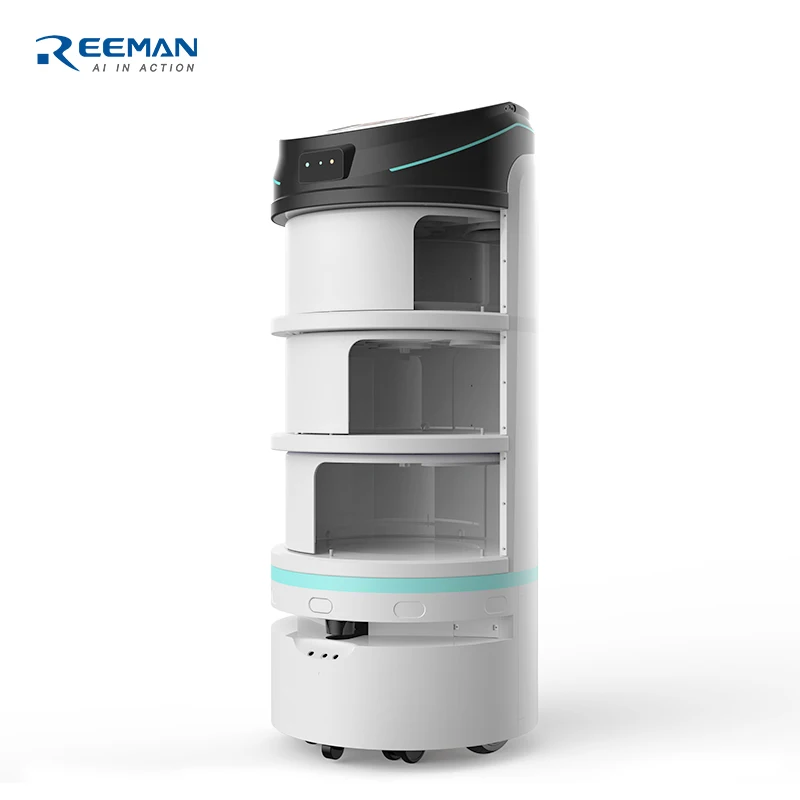 Reeman Automatic Obstacle Avoidance Service Robots Intelligent Waiter Robot Multi-Layer Food Delivery Robot For Hospital