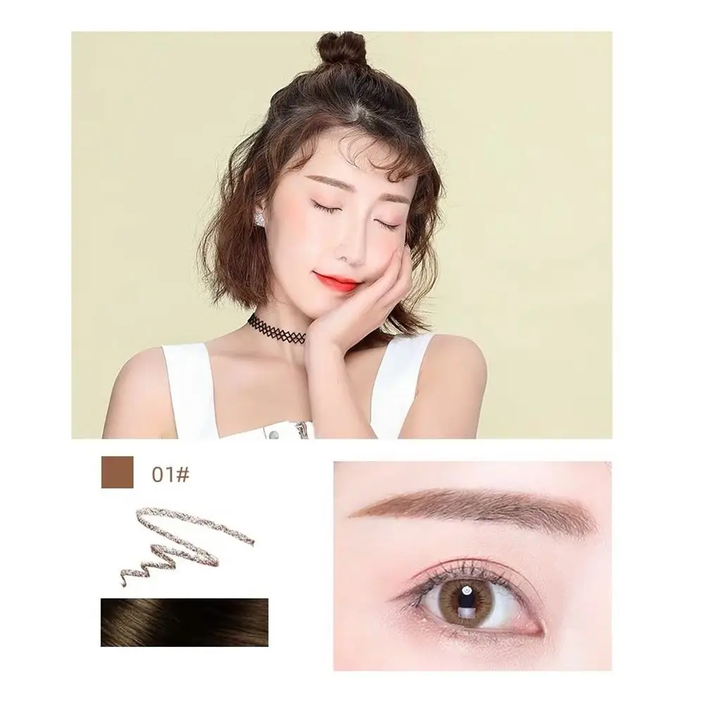 Smooth Ultrafine Eyebrow Pencil Waterproof Long Lasting Eye Brow Pen Sweatproof Double Ended Cosmetic Tool Girl