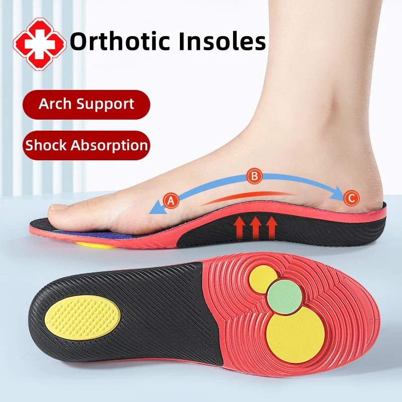 

flat foot arch support Orthopedic insoles Plantar fasciitis insoles Elastic sports insoles Shock absorbing Sole unisex 1Pair