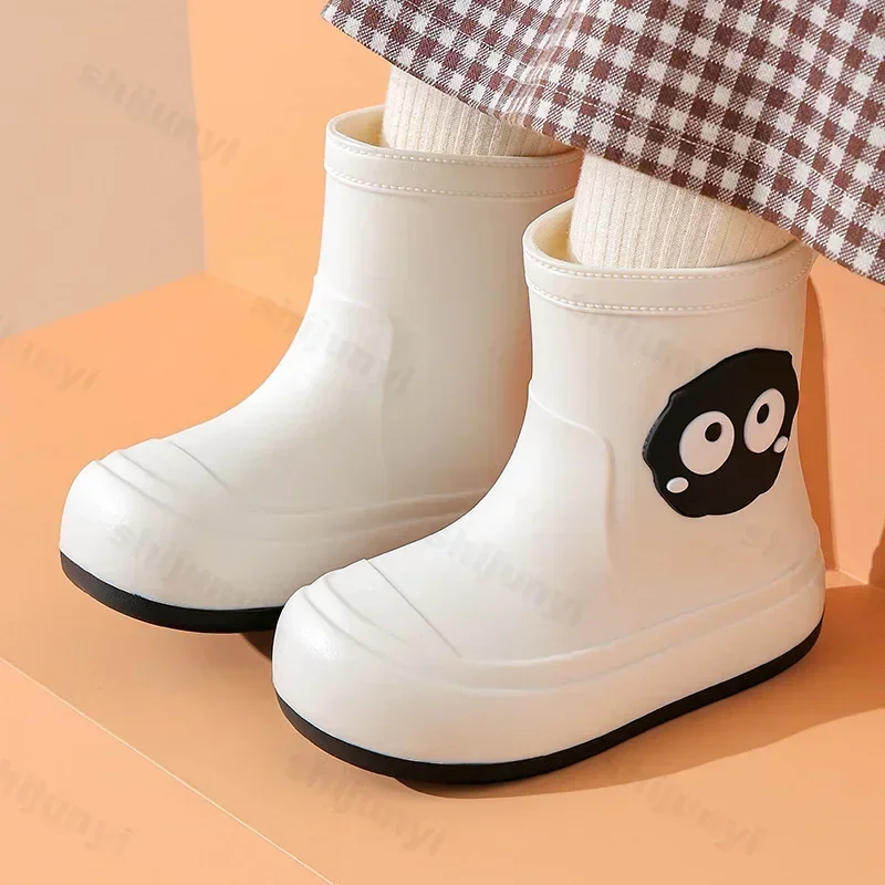 New Toddler Kids Rain Boots Children Cartoon Rain Boot Cartoon Cute Shoes for Boys Girls Waterproof EVA Non Slip Short Boots