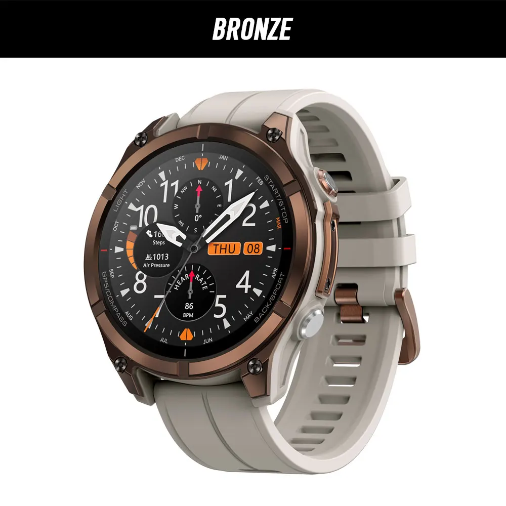 Neue Zeblaze Stratos 4 Pro GPS Smartwatch 1,43'' AMOLED-Display Zweifarbige Taschenlampe Musikspeicher 170+ Trainingsmodi Smartwatch