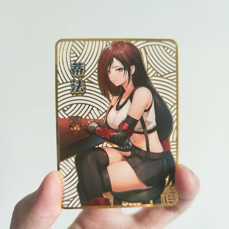 

New Diy Self Made Final Fantasy Vii Tifa Lockhart Collection Card Rem Metal Bookmark Card Game Anime Card Gift Toys