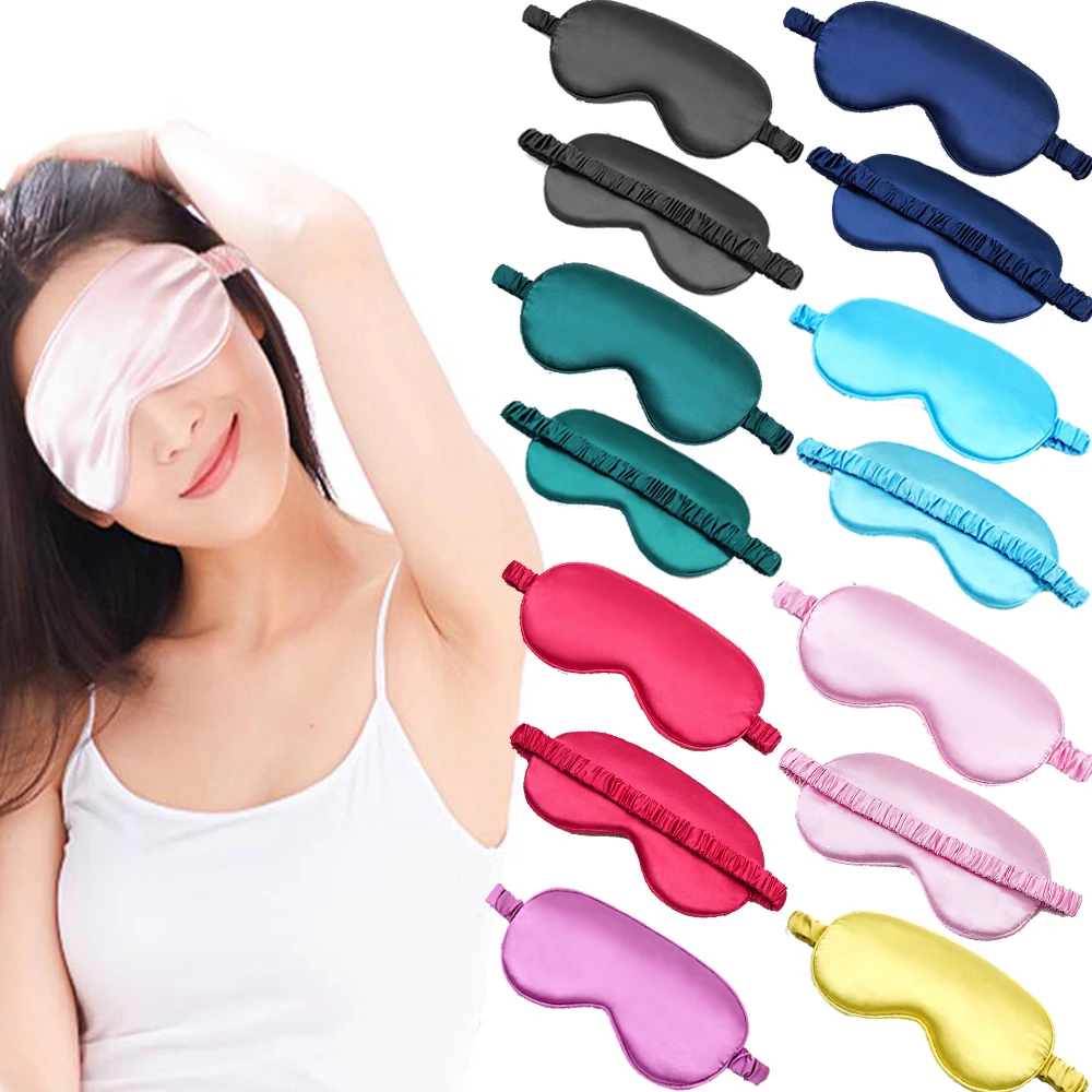 Imitated Silk Eye Mask for Sleeping Breathable Eyeshade Cover Sleeping Mask for Travel Nap Soft Comfort Blindfold Night Eyepatch