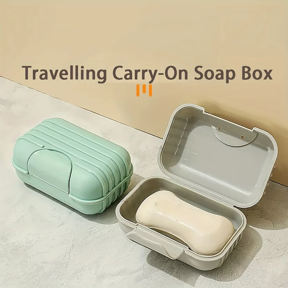 

Portable Soap Container with Lid - Waterproof Travel Soap Box for Bathroom, Dormitory & Outdoor