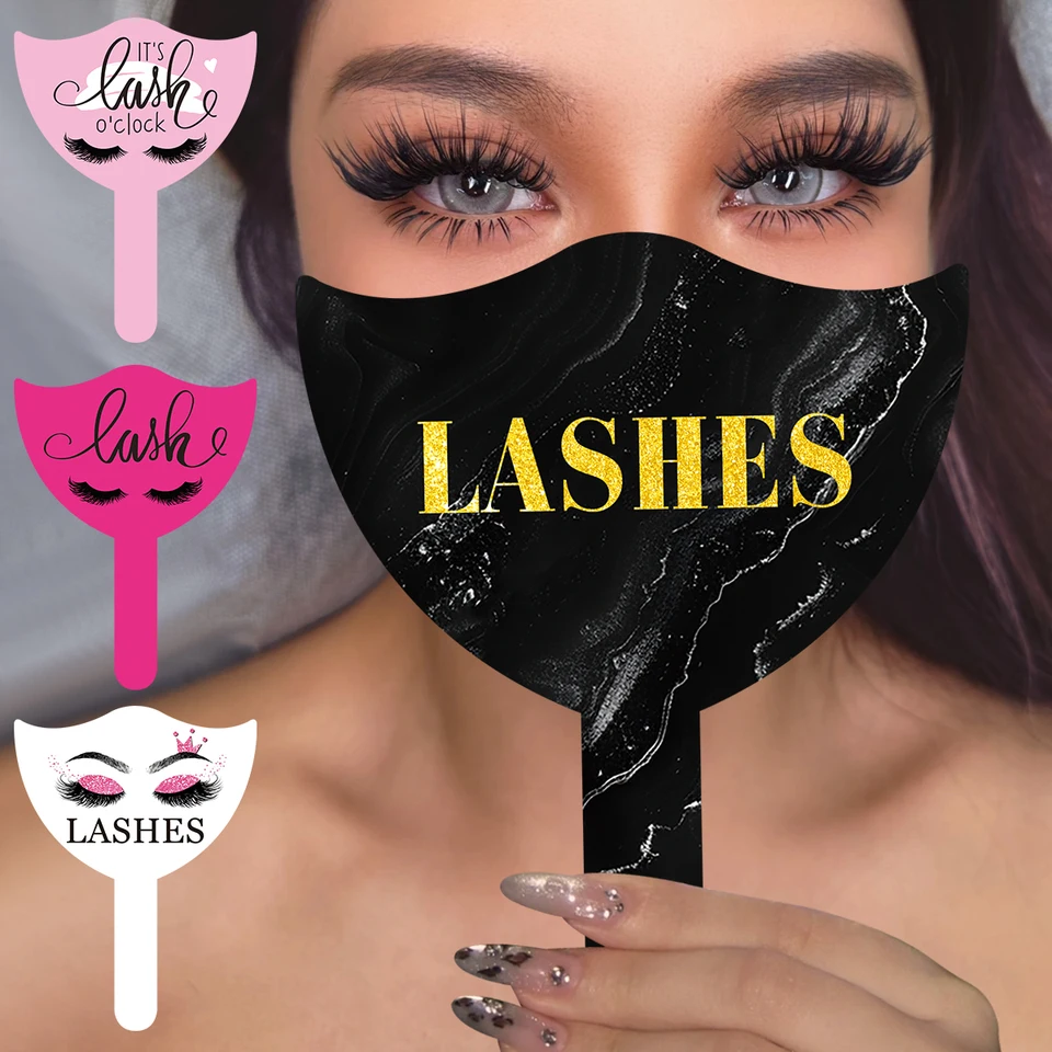 2 Piezas Accesorios de Foto para Técnico de Pestañas PVC Suave de Mano Tarjetas de Belleza para Redes Sociales Salón de Pestañas Herramientas de Exhibición 3