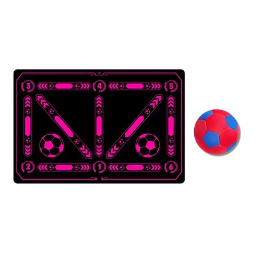 

Indoor Soccer Ball Size 4 and Football Footstep Training Mat Pink for Girls Soccer Skills Training Mat Equipment with Storage B