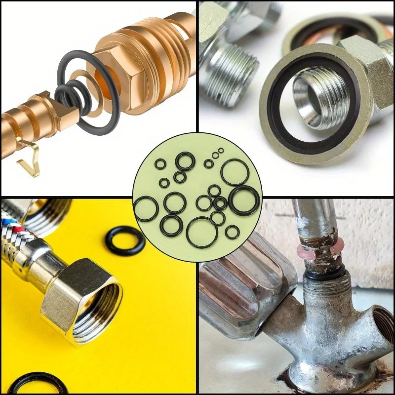 Nitril Gummi O Ring Satz 18 Größen Öl und Wasserbeständig Hochdruck Runddichtungsdichtung universelles Zubehör für Autoreparatur Sanitäranlagen Industriemaschinen Rohre mechanische Geräte langlebiges Dichtungszubehör f – Detail 2
