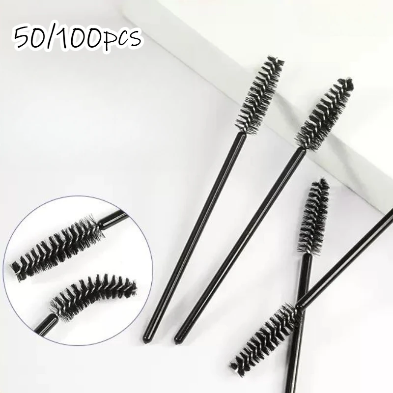 50/100pcs Disposable Eyelashes Brushes Eyelash Extension Tool Eyebrow Mascara  Wands Applicator Spoolers Beauty Makeup Tools