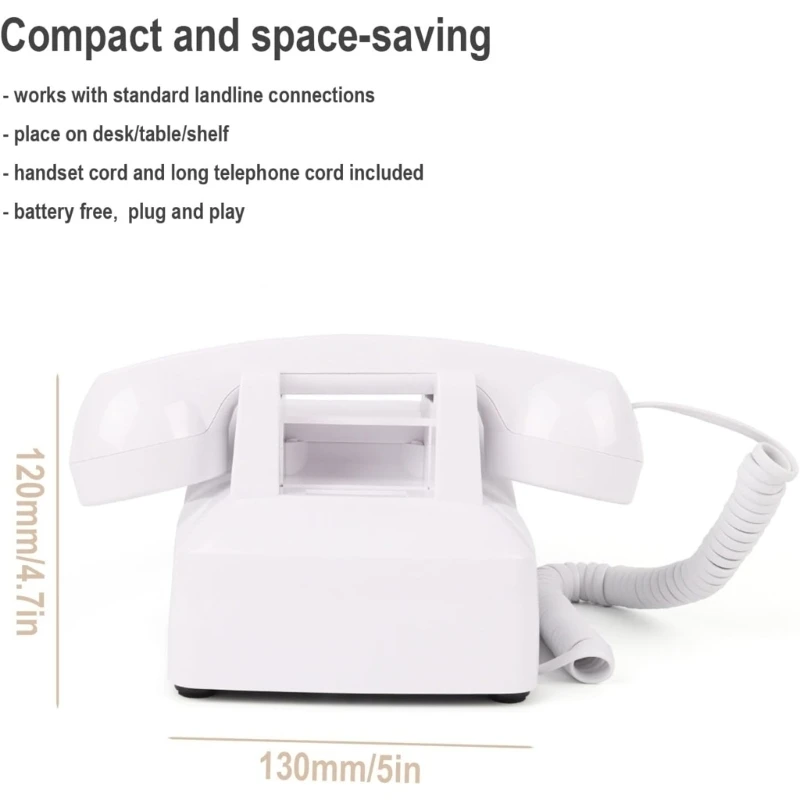  1Set Strong ABS Plastic and Metal Rotary Wheel Landlines Telephone and Loud Sound
