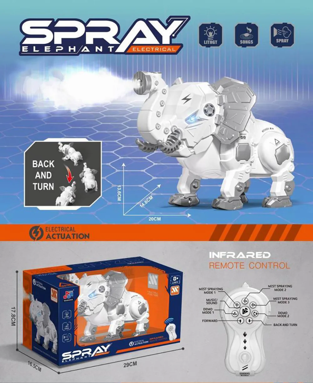 Jouets de pulvérisation télécommandés pour enfants, voiture RC, simulation d'animaux, équation d'araignée, libellule, éléphant, mille-pattes, insecte, cadeaux pour enfants, 2.4G