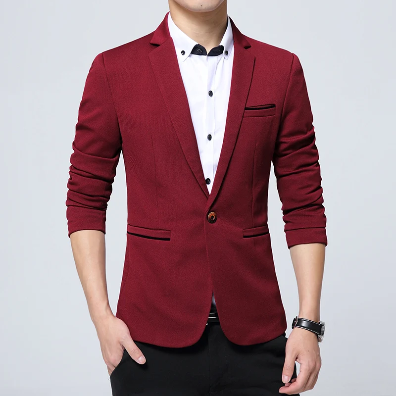 Men\'s Smart Casual Suit Blazers Slim Fit Sport Coat Fashion Formal Dress Groom Marriage Suit Coat Spring Autumn Outwear