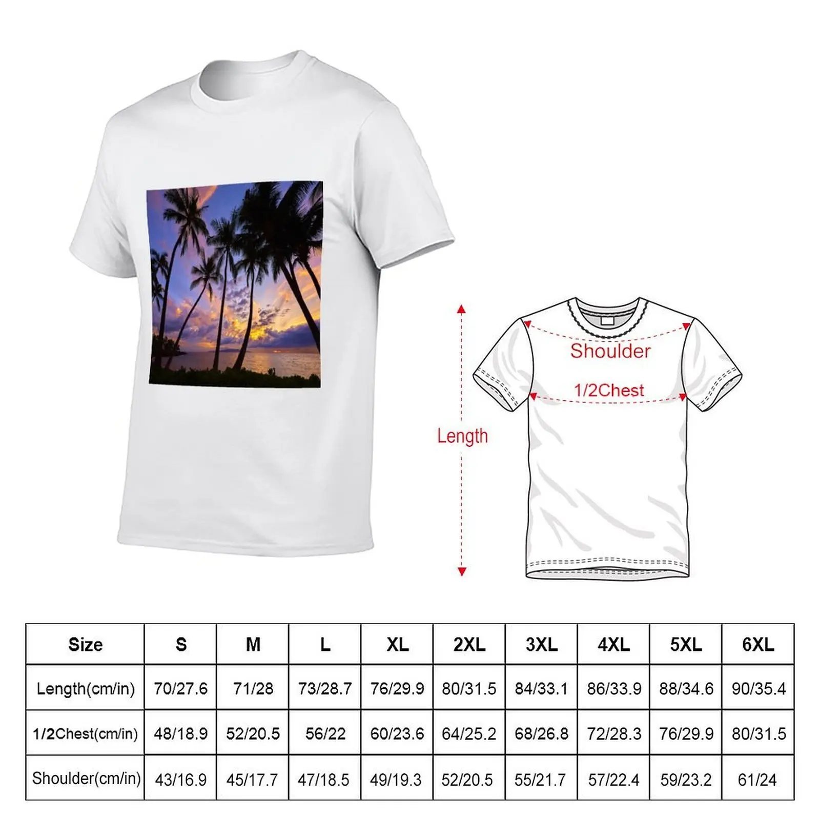 Palms at the sunset on the tropical island- beautiful photograph T-Shirt t shirts cotton 100% T-Shirt